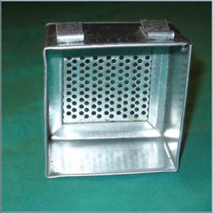 Box Feeder  _ 3 x 3 x 1 inch deep with perforated metal bottom