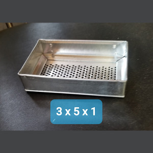 Box Feeder _ 3 x 5 x 1 inch deep Perforated Metal
