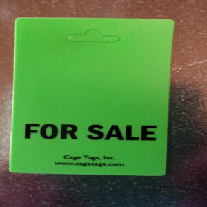 Cage I.D.Tags _ 2 inch x 4 FOR SALE _ Green