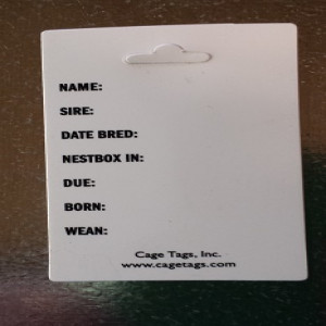 Cage I.D.Tags _ Plastic 2 inch x 4 inch nest box